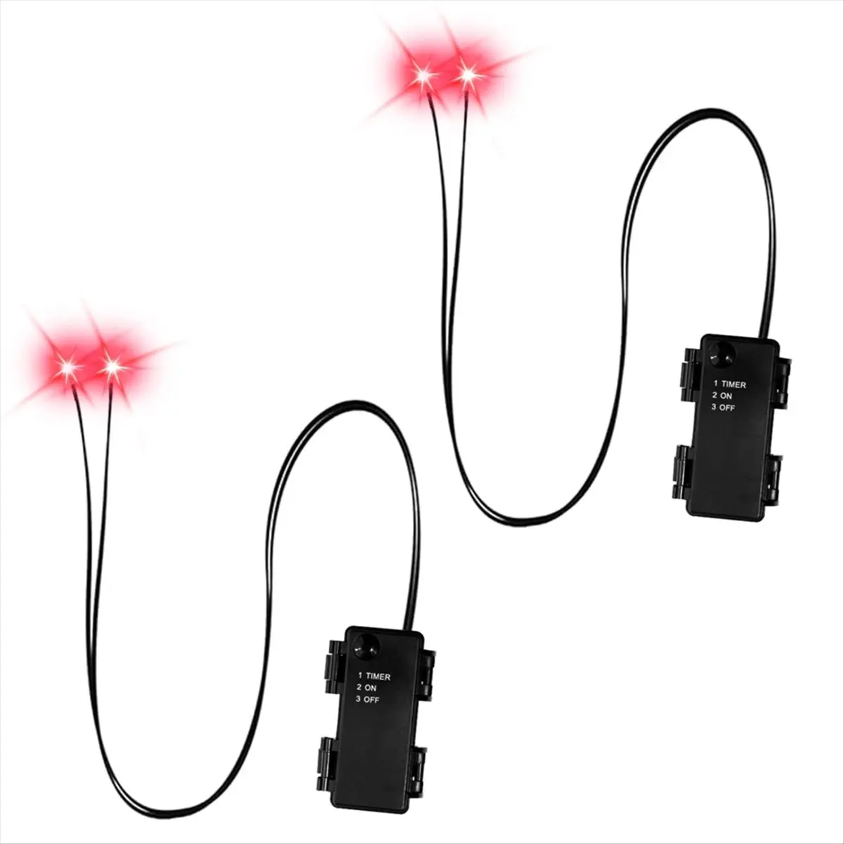 MALL Halloween Led Glowing Eyes with Timer,2 Pcs Light Up SkeletonEyes,Horror Diy Eyes for Masks,Pumpkins,Tombstones,Props A