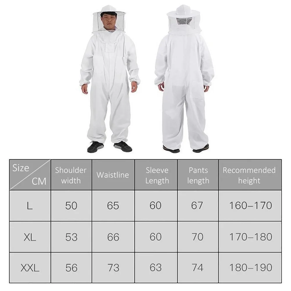Professional Beekeepers Bee Suit Breathable Anti-Bee Beekeeping Suit Jumpsuit Veil Hood Hat Zipper Bee Repellent Clothing view 6