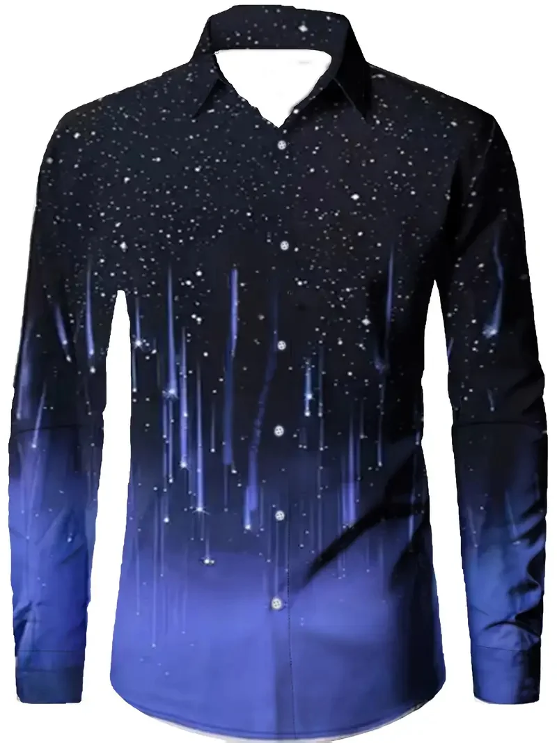جديد الرجال طويلة الأكمام عارضة قميص 3D قارب مرساة طباعة البحر الأزرق نمط عارضة قميص قصير الأكمام قميص ملابس للرجال #5