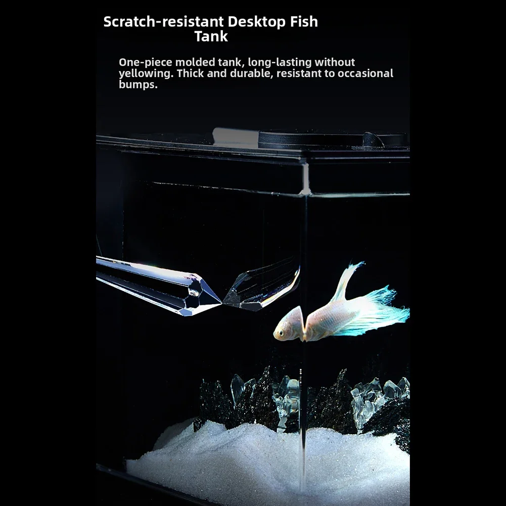 Self-circulation Fish Tank with 160L/H Flow Pump and Integrated Filtration for Aquarium Use in Home and Office Settings