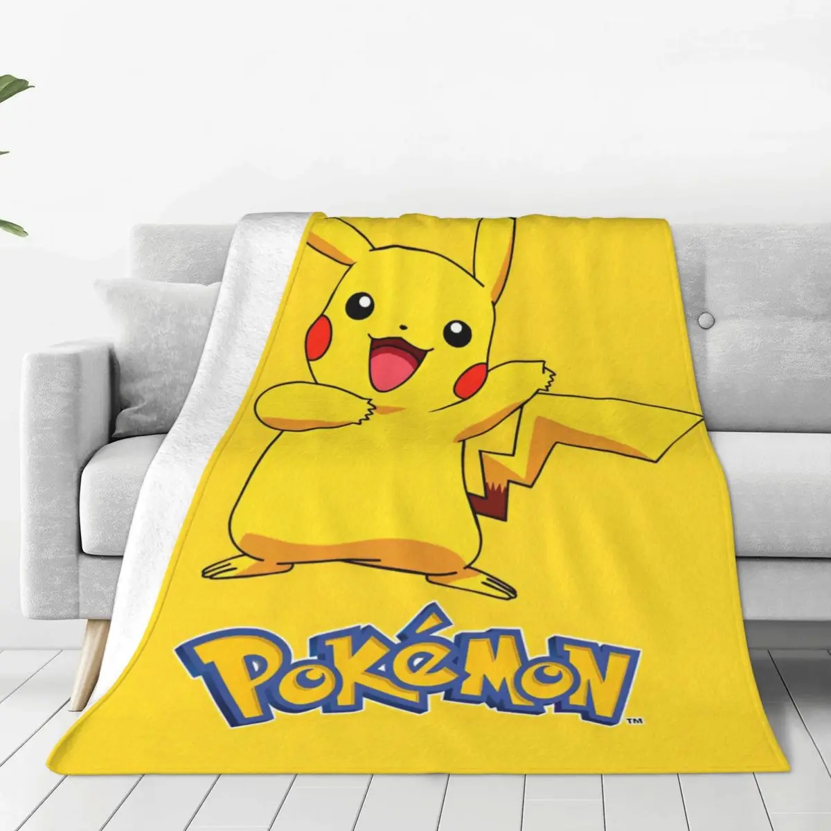 Pokemon Pikachu Anime Coral Fleece Plush Throw Blanket Cute Cartoon Game Blanket for Bedding Car Lightweight Quilt