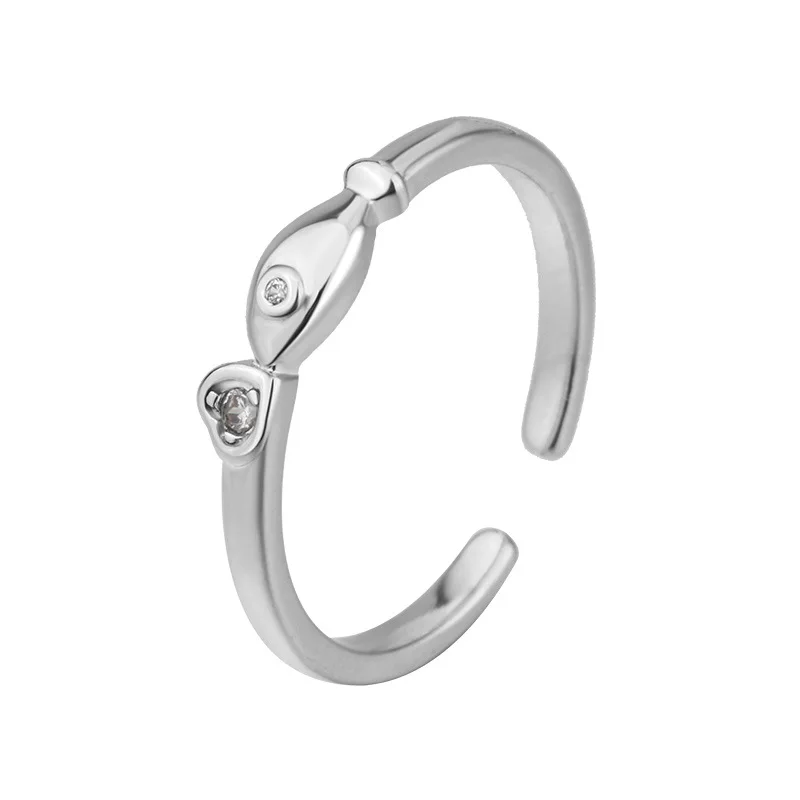 925 Sterling Silver Rings For Women Fish Heart Geometry Adjustable Ring Luxury Jewelry Accessories Wholesale Jewellery Money 925