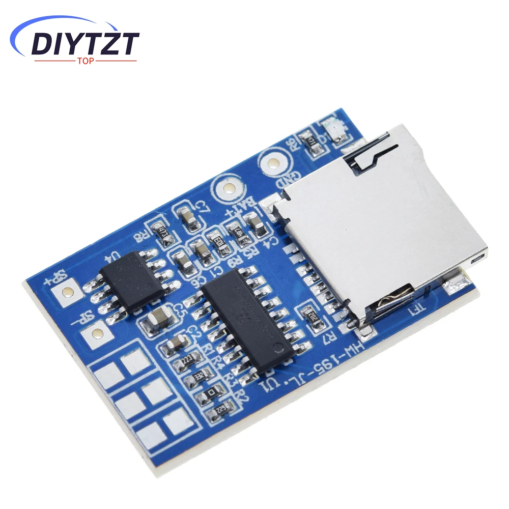 DIYTZT 1/5PCS GPD2846A Cartão TF Placa decodificadora MP3 Módulo amplificador 2W para Arduino GM Módulo de fonte de alimentação