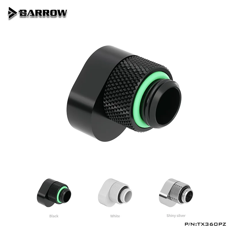 

BARROW G1/4 "90 Угловой 360 Вращающийся 6 мм офсетный водяной охлаждающий латунный фитинг для компьютерной жидкости сборка петли, TX360PZ