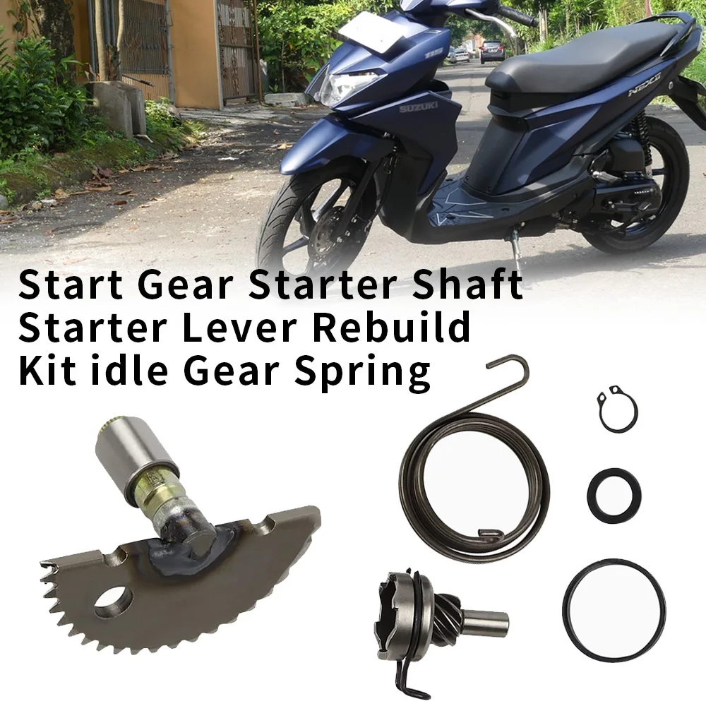 Skuter Motorower Kick Start Gear Starter Shaft Starter Lever Rebuild Kit Idle Gear Spring pasuje do 49cc 50cc 80cc GY6 139QMB P139QMB — zdjęcie 5