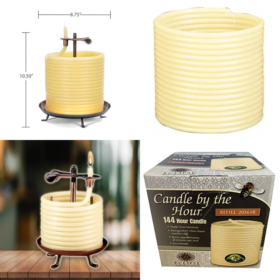 

144-Hour, Eco-friendly Natural Beeswax with Cotton Wick, Yellow