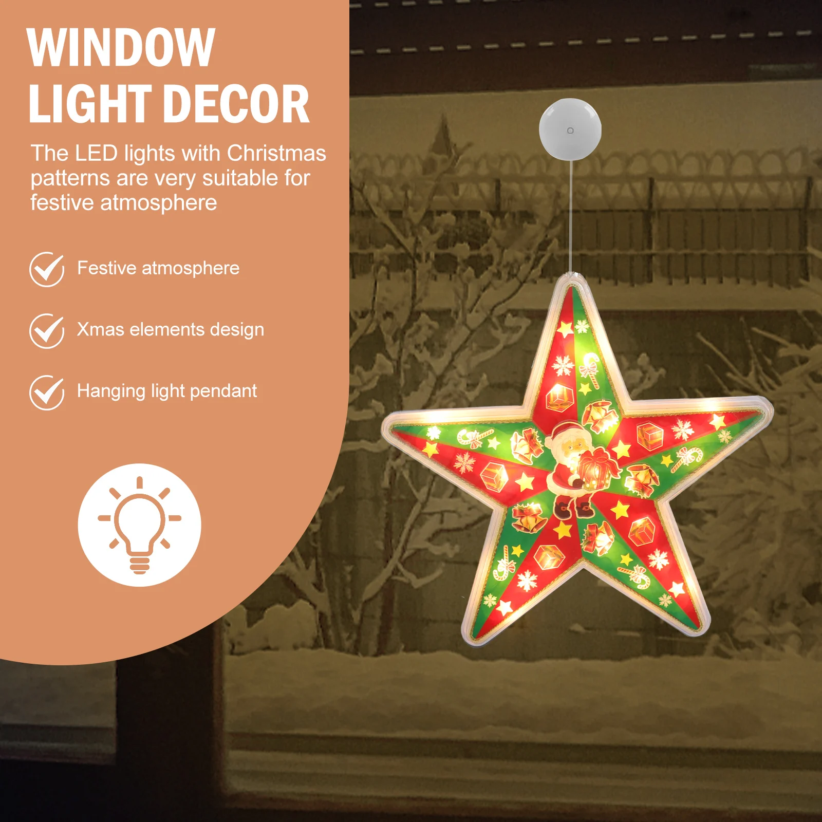 

Christmas Tree String Lights Led Suction Cup Light For Window Shop Decoration Portable Creative Christmas Lamp Showcase Party