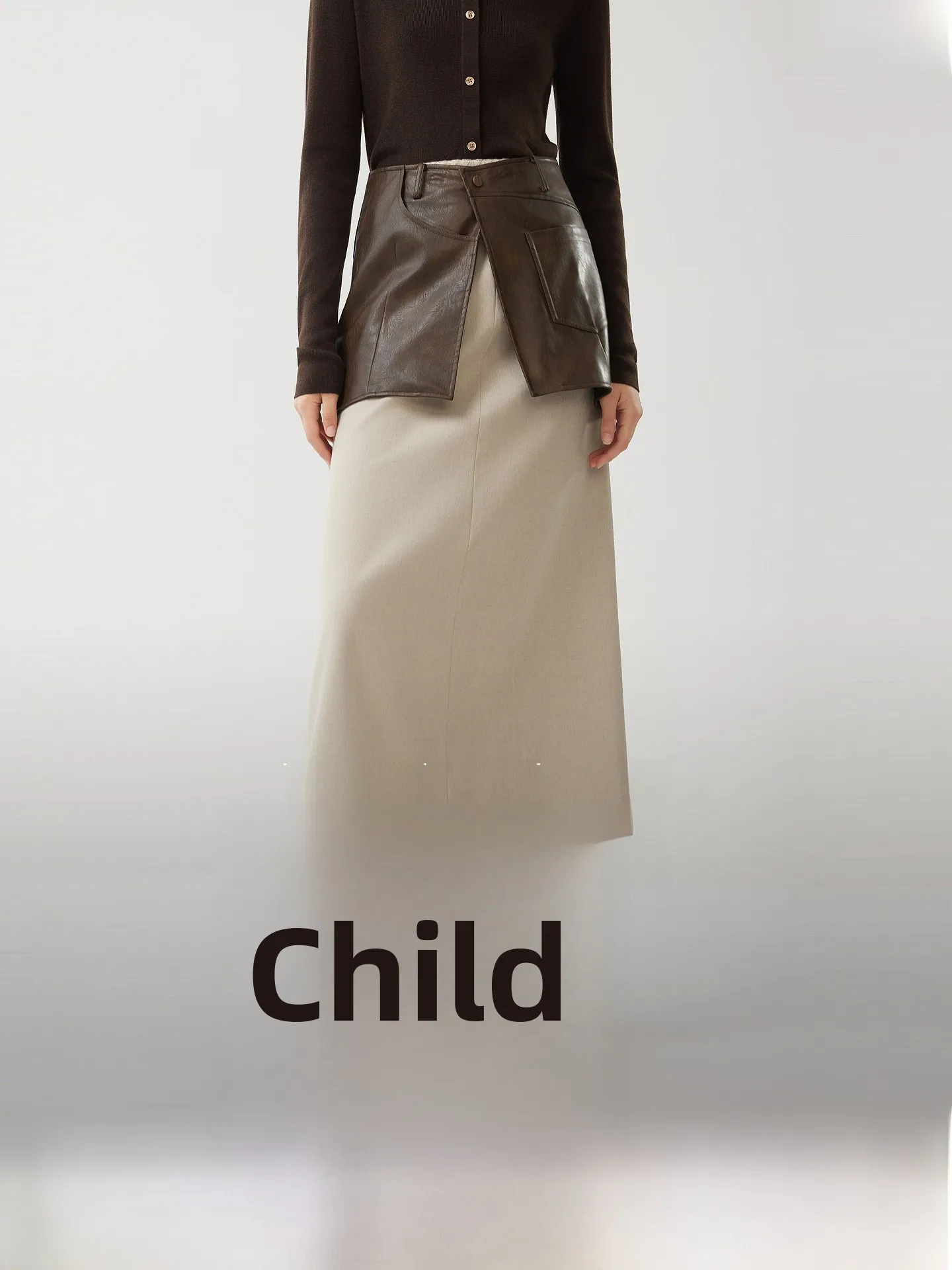 

Elle Retro Two-Piece Set Straight Leg Skirt Women's Fashion Design Sensation Long Skirt Winter New Arrival