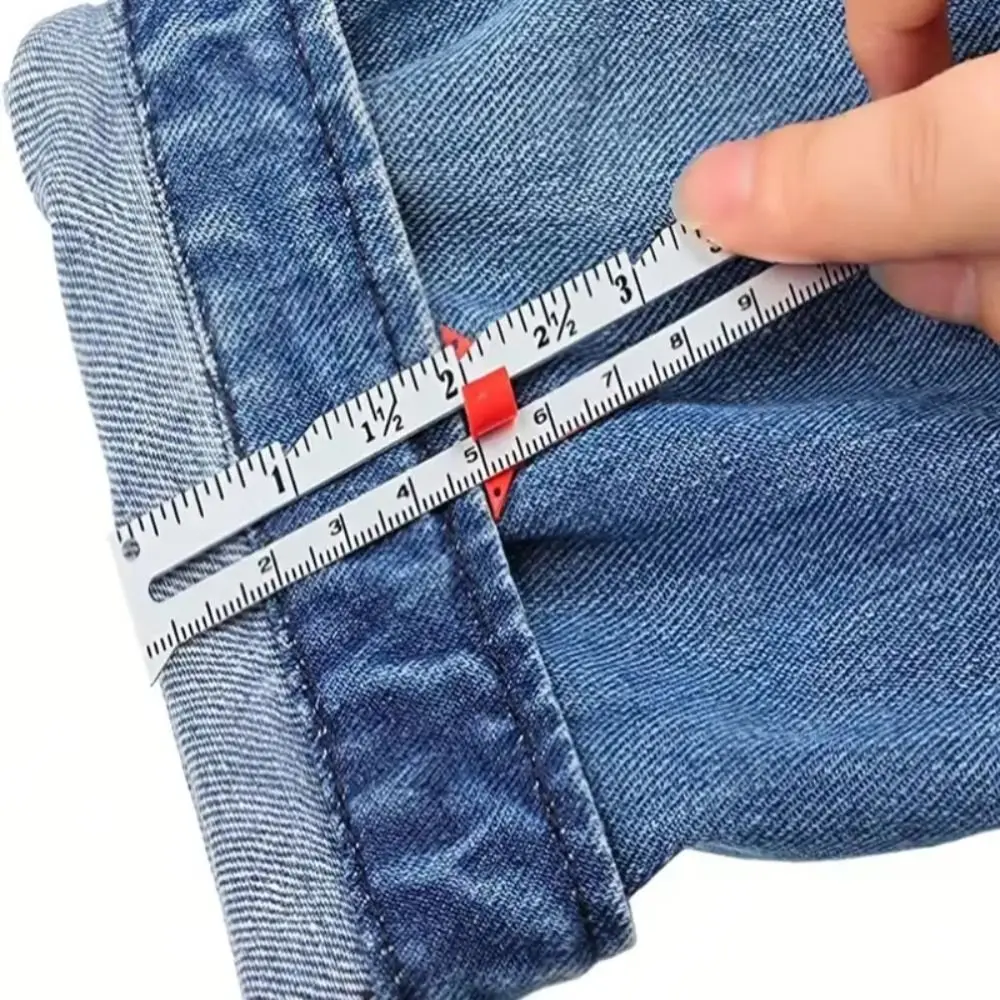 Crafting Hemming Measuring Sewing Measuring Tool Metal Fixed-Edge Sliding Gauge Fabric Quilting Ruler Sewing Accessories