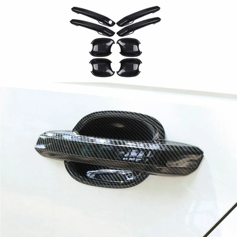 Suitable for Audi 2017-21 A4 A5 Carbon Fiber Style Door Bowl Handle Cover Decoration 8P-