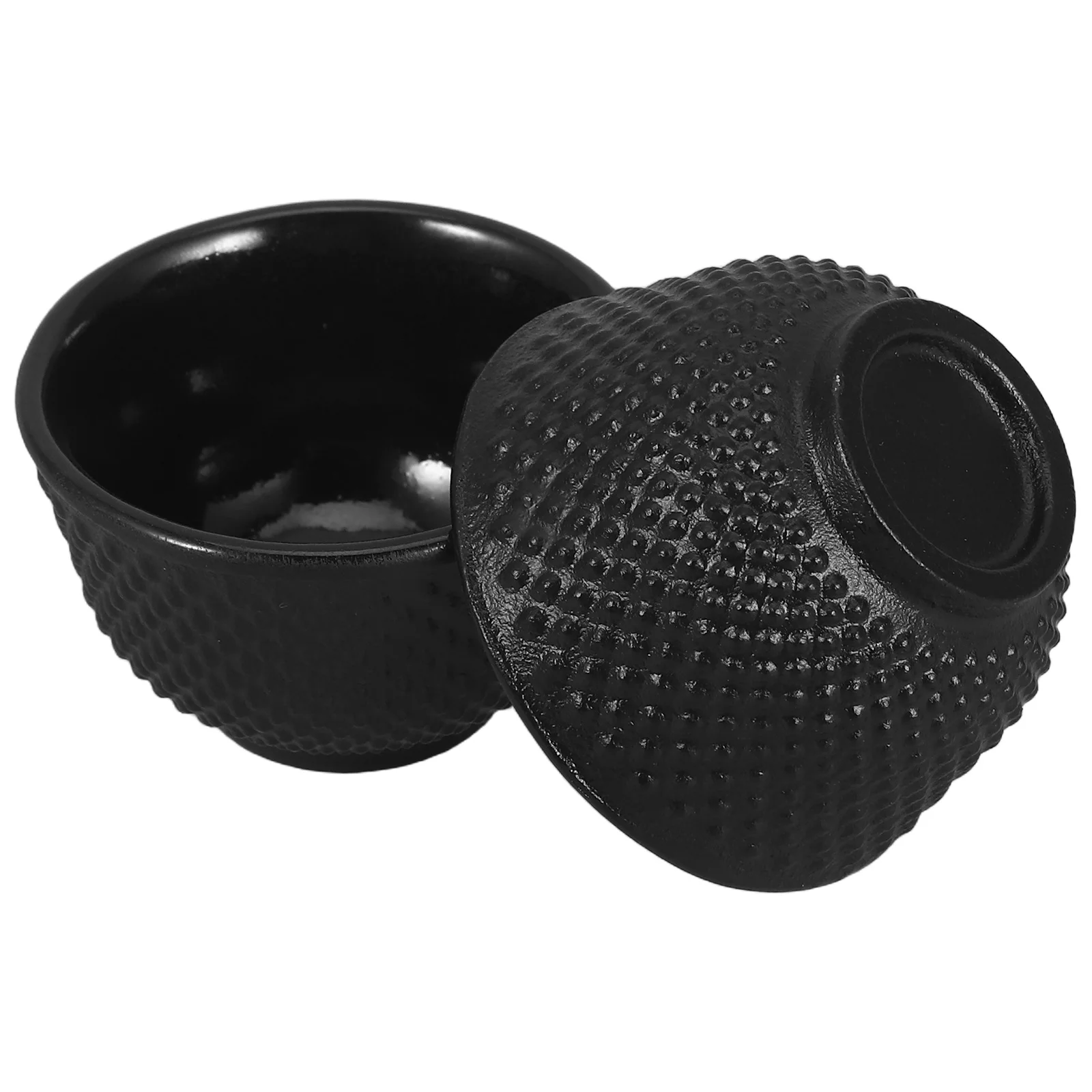 

2Pcs Small Cast Iron Tea Cups 35Ml Traditional Chinese Style Handless Tea Bowl Vintage Kung Fu Ceremony Cup for Household Decor