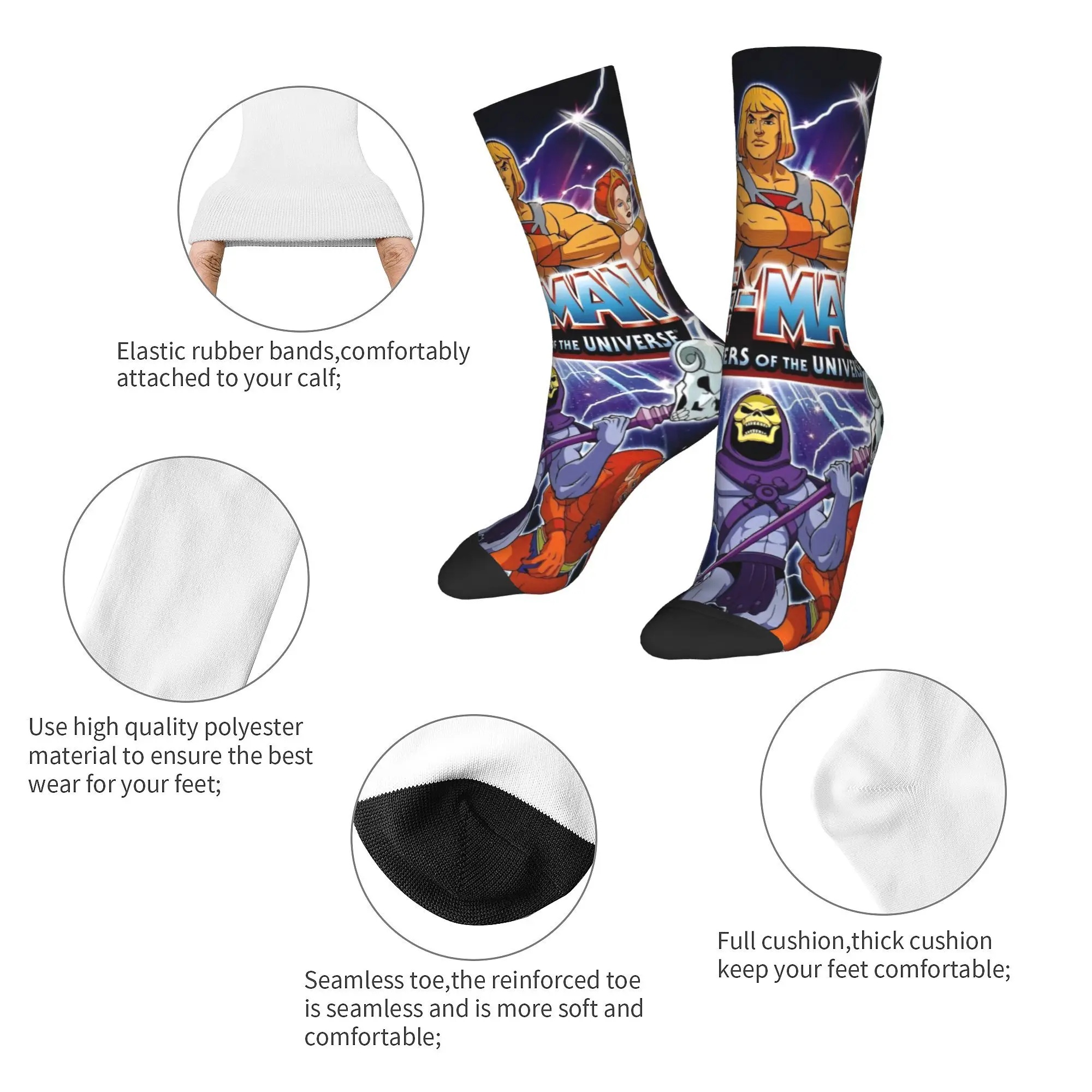 Unisex He Man Masters of The Universe  Socks Soft Funny Happy  Socks Novelty Merch Middle Tube Socks Amazing Gift