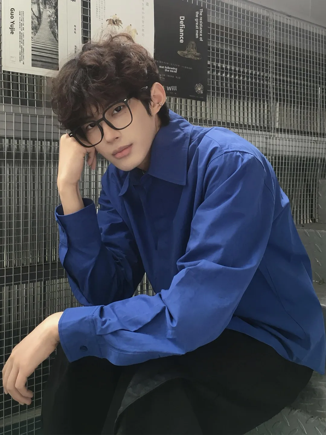 

Мужская рубашка Klein Blue American Long Sve, повседневная легкая верхняя одежда с защитой от солнца, весенне-летняя молодежная модель