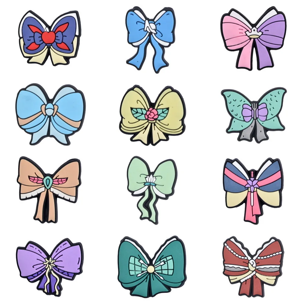 1-12pcs Colorful Butterfly Shoe Charms - Fashionable Shoes Decoration Men Women Party Favor
