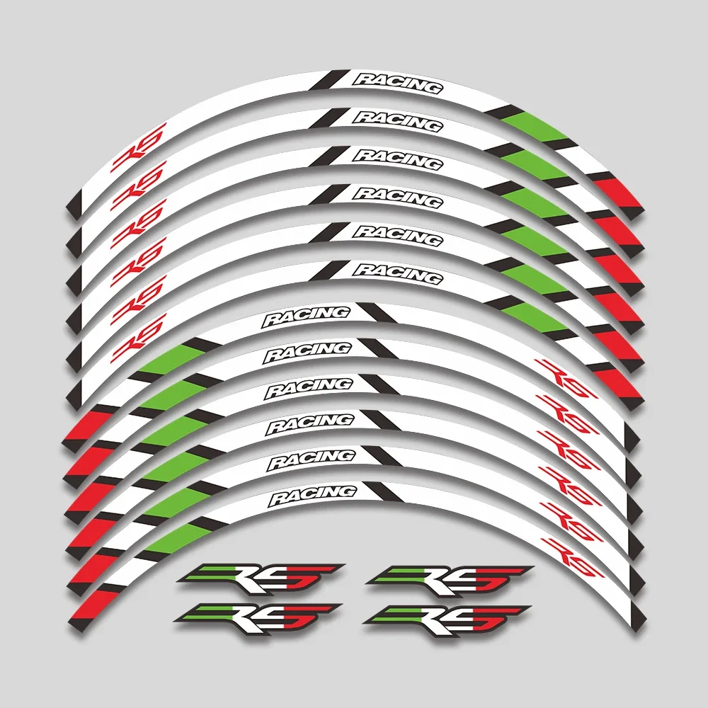 For Aprilia RS 125 Rs125 Motorcycle Accessories Stickers Rim Tire Waterproof Decal Wheels Hub Reflective Stripe Sticker Tape Set