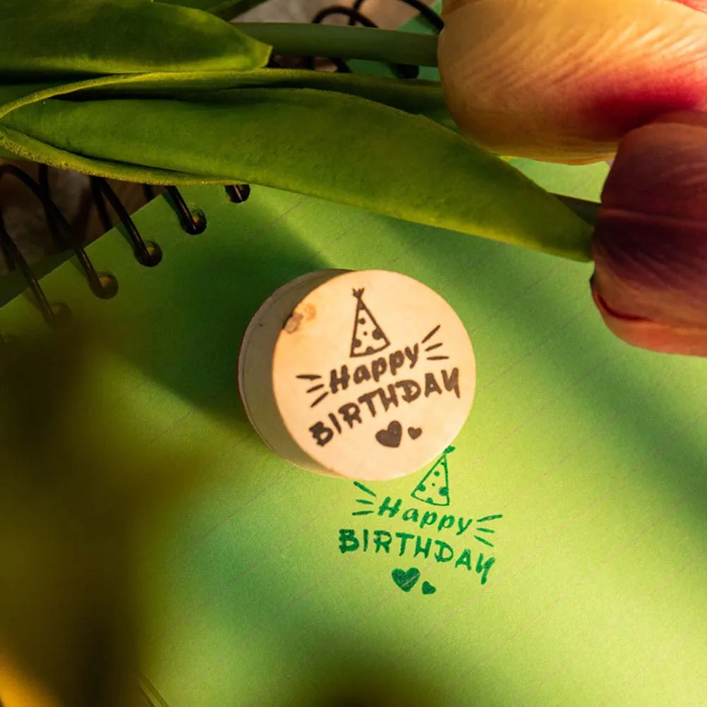 SEWACC 6개입 우드 스탬프 세트 스크랩북 카드 제작 장식 공예 프리미엄 창의적 다이어리 스탬프