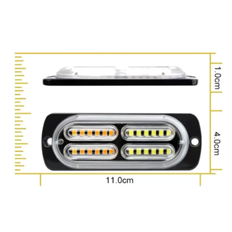 1 Tow 8 In The Network Flashing Lights Warning Lights Strobe Side Lights Grille Lights Flashing Lights-N25R