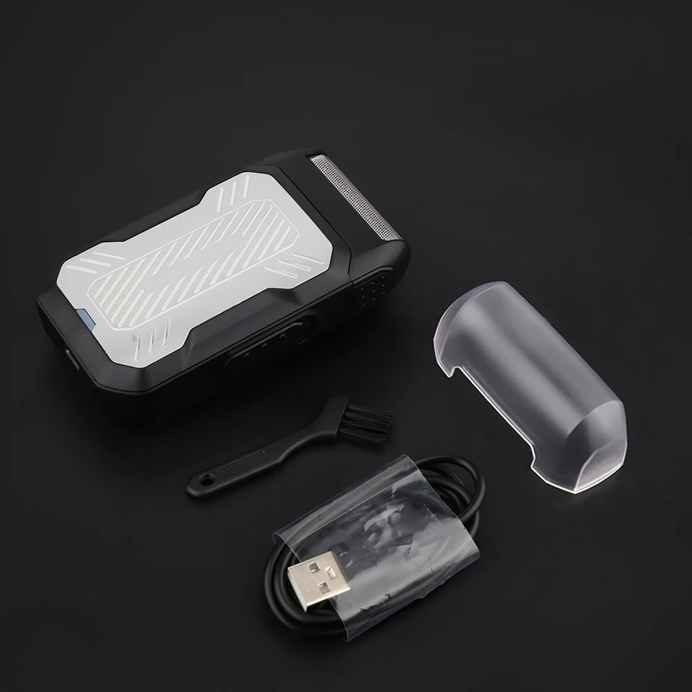 مجموعة ماكينة قص الشعر البيضاء، ماكينة تشذيب بتصميم أنيق ونظيف مع ماكينة تشذيب شعر الأنف اللاسلكية، هدية أساسية للرجال #5