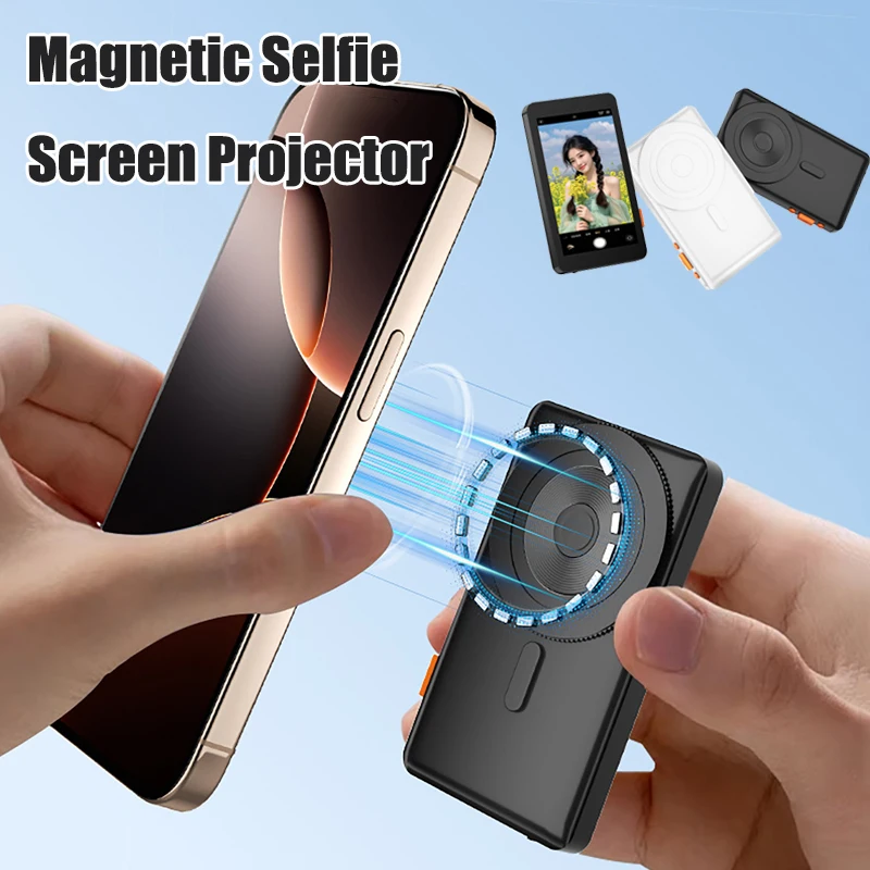 

Smartphone Magnetic Monitor Screen Phone Rear Camera Selfie For Vlog Live Stream Video Recording Wireless Phone Screen Projector