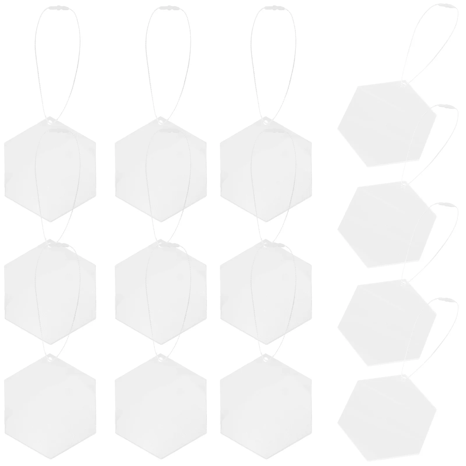 

1Set Hexagonal Acrylic Slice Christmas Decorations Clear Hanging Ornaments Xmas Tree DIY Craft Christmas Mantel Window Decor