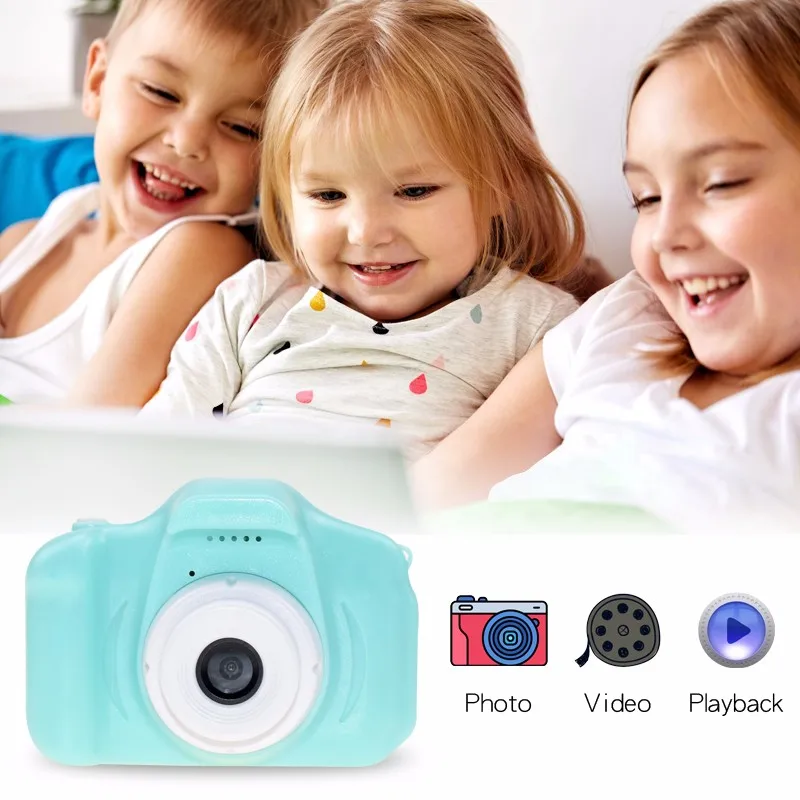 Mini Cartoon Photo Camera Toys 2 Inch HD Screen Childrens Digital Camera Video Recorder Camcorder Toys for Kids Girls Gift