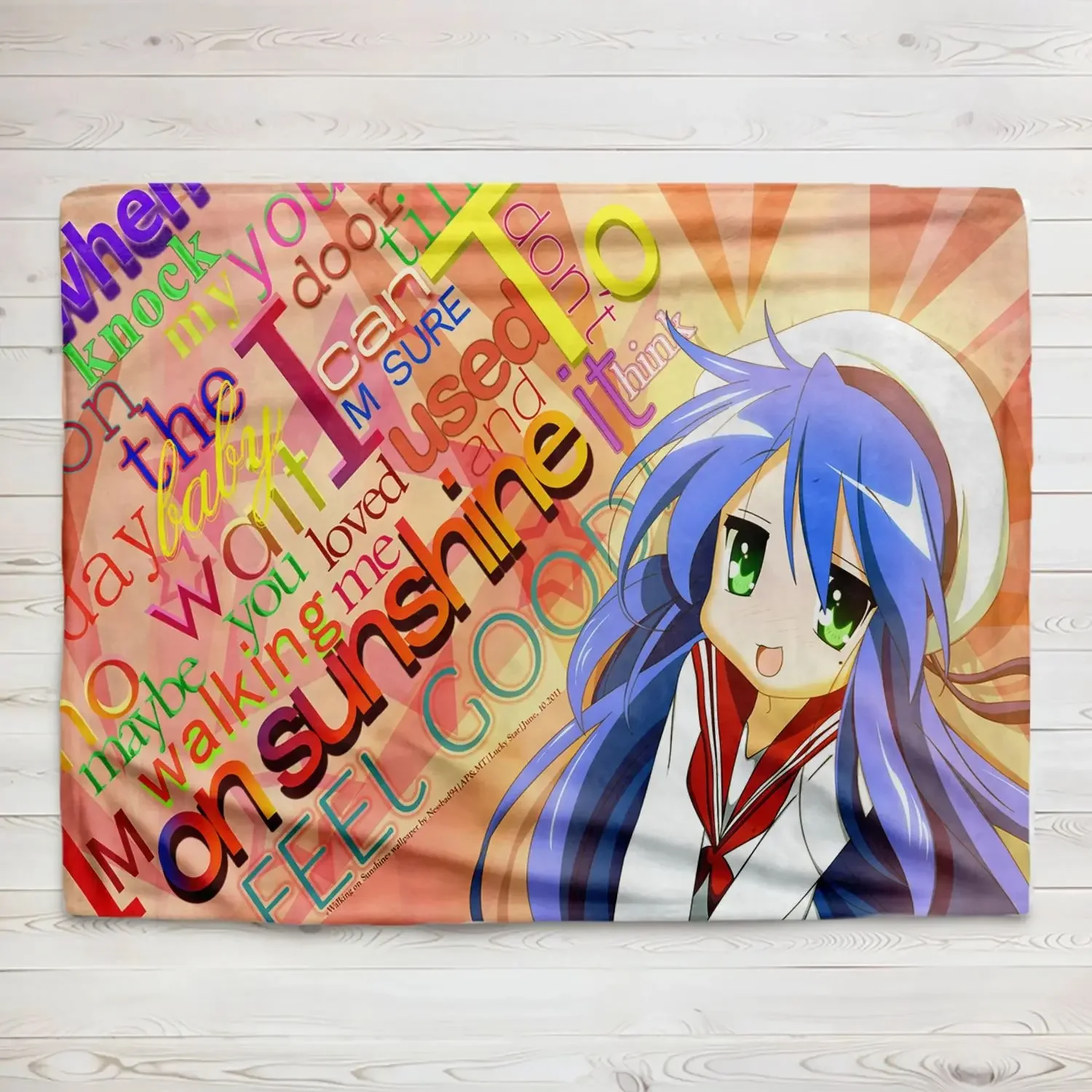 

Тонкое плед-покрывало XCM с принтом «Аниме Lucky Star» для кровати, дивана, офиса, кондиционера, мягкое, для отдыха и кемпинга