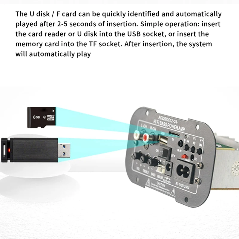 لوحة مضخم طاقة للسيارة ، مضخم صوت بلوتوث ، راديو FM USB ، مشغل TF ، مضخم صوت ، مضخم صوت ، مضخمات يدوية ، 30 واط