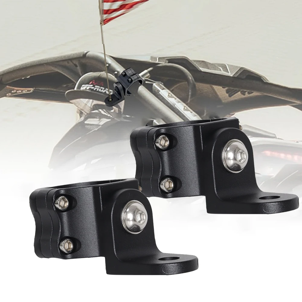 

For UTV ATV RZR 900 1000 XP PRO Commander LED Whip Light Mounts utv Flag Mount Led Antenna Brackets 1.75"-2" ATV Roll Bar