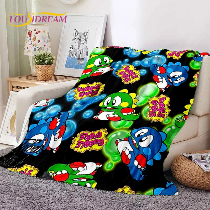 Cartoon Bubble Bobble Puzzle Bobble Retro Game Soft Blankets,Throw Blanket Comfortable Blanket for Picnic Beds Home Bedroom Kids