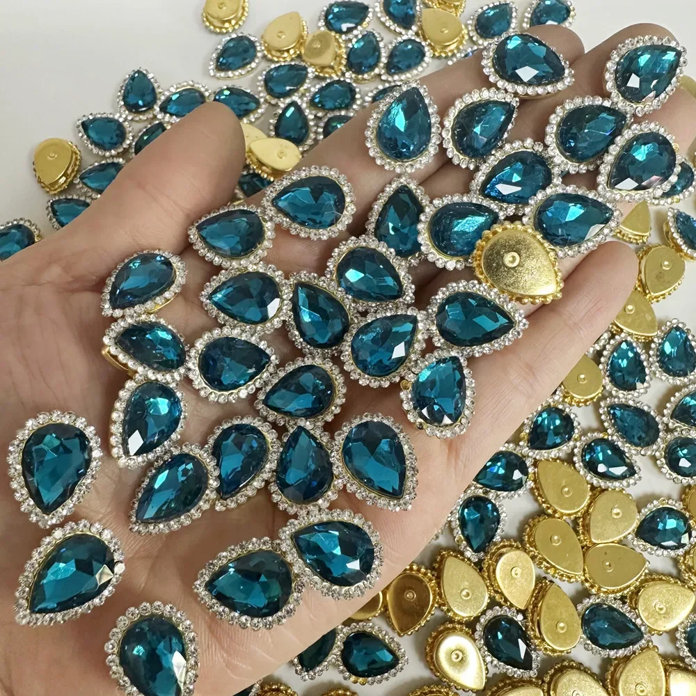 Cristal costurar na parte traseira lisa, pedra extravagante, garra do metal, pedra de vidro, copo, vestuário, 100pcs