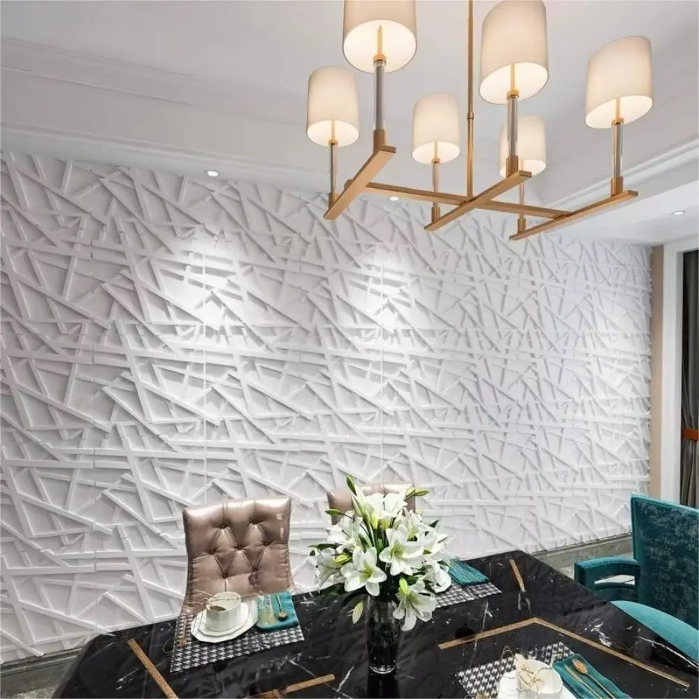 3D Textured 3D Wall Panels Carved Wood Geometric Diamond Wall Decoration Non Self-Adhesive DIY Mural Wall Panel Hotel Office