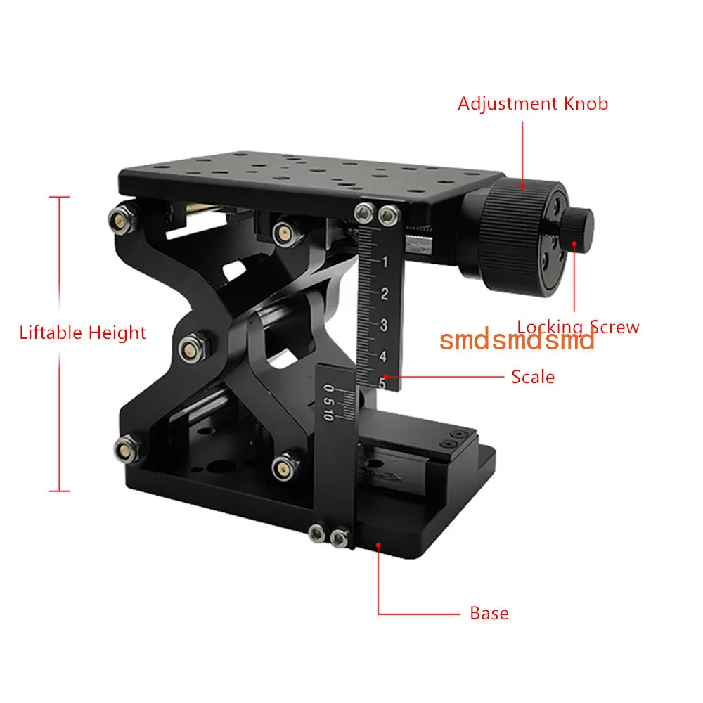 120x80MM High Precise Manual Lift Z-Axis Manual Lab Jack Elevator Optical Sliding Lift Lifting Platform Stroke 60MM Load 20KG