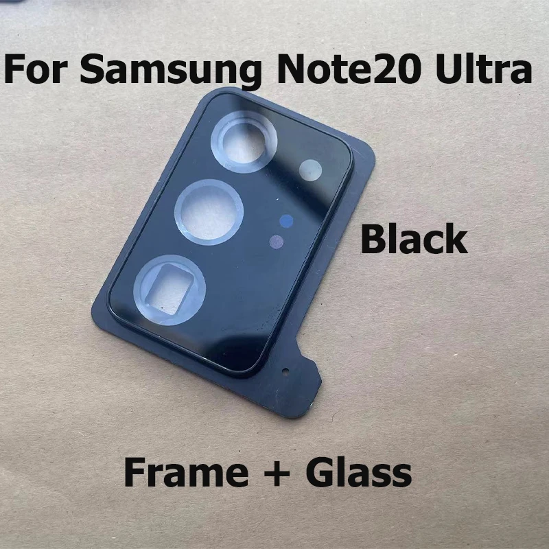 New For Samsung Galaxy Note 20 Note20 Ultra Back Camera Lens Rear Camera Glass Cover With Frame Glue Sticker Adhesive