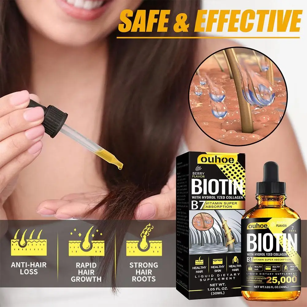 

30ml Products Biotin Fast Growing Hair Care Essential Oils Anti Hair Loss Spray Scalp Treatment For Men Women