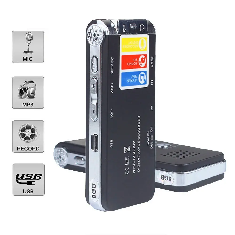 One click recording, saving, repeating, external MP3 player, learning lawyer, conference recording pen, intelligent remote noise