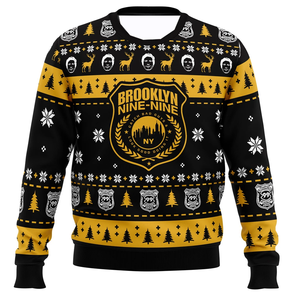 

Brooklyn Nine-Nine Badge 99 Рождественский уродливый рождественский свитер 2025 Новая мода для детей/взрослых Праздничный пуловер большого размера для отдыха Y2K