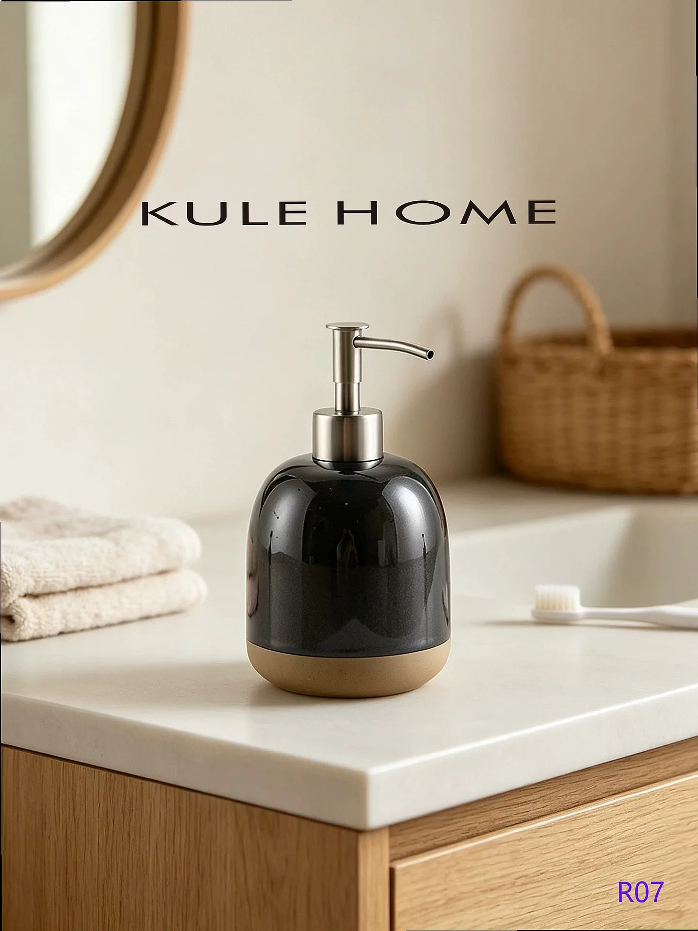 Luxury Ceramic Soap Dispenser Shampoo Body Wash Pump Bottle for Hotel