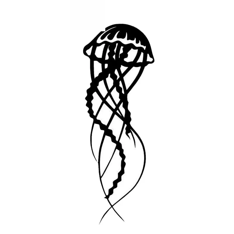 

Fashion Fish Jellyfish Sticker High Quality Car Window Decoration Personality Pvc Waterproof Decal Black/white, 18cm*7cm