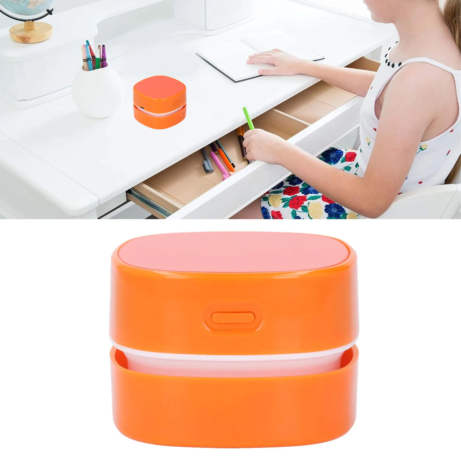 

Настольный пылесос, мини-настольный пылесос, энергосберегающий беспроводной вращающийся дизайн, чистка волос, крошки, компьютерная клавиатура