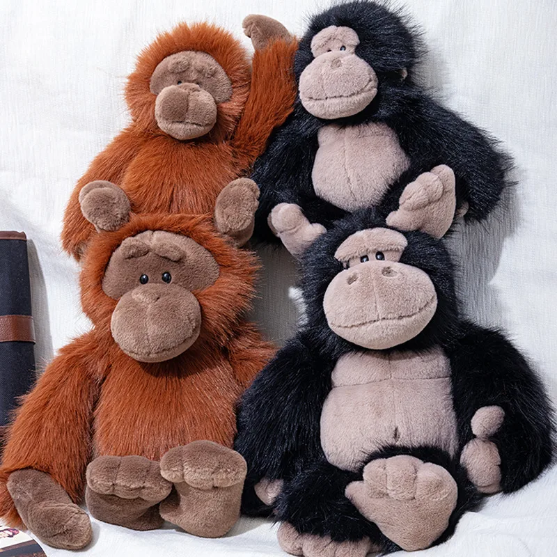 26/35cm Realistic Gorilla Orangutan Plush Toy Soft Stuffed Ape Doll Multi‑Color Home Desktop Decor Creative Birthday Gift