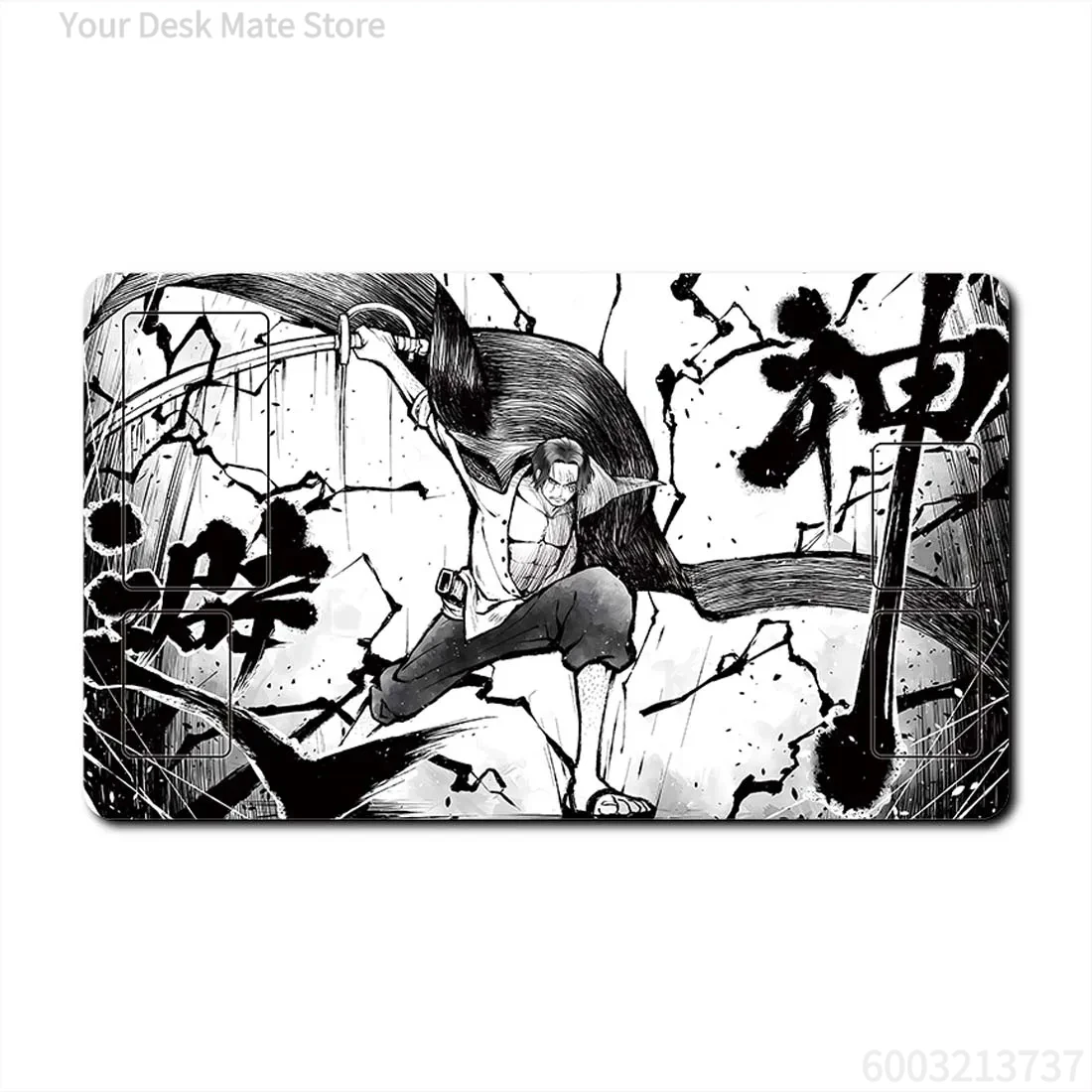Traditional Samurai Calligraphy Art Desk Mat Waterproof Non-slip Extended Mouse Pad