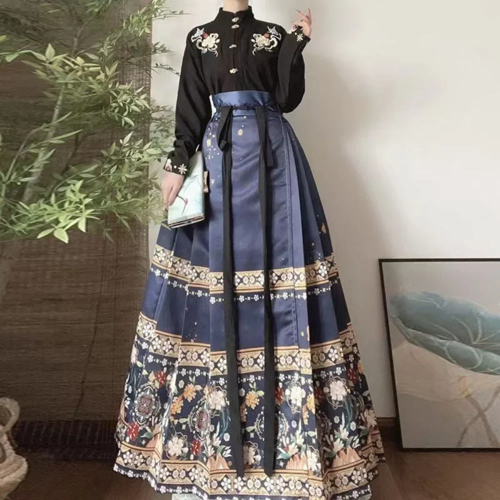 Tweedelige sets Damesoutfits Rok Sets Paardengezicht Rok Chinese Hanfu Etnische Stijl Mode Kleding Dameskleding Vintage Nieuw