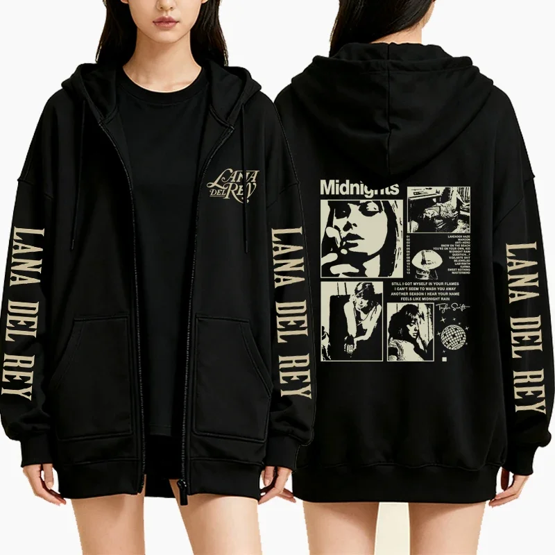 الرجعية لانا ديل ري زمم هوديي المرأة خمر موضة عادية الشرير كم طويل الصوف الخريف الشتاء بلوزات سترة معطف