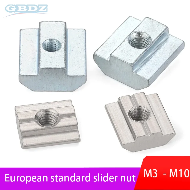 

High Strength Nickel Plated Slider Nut European Standard M3-M10 Carbon Steel Material Guide Rail Installation Fastener