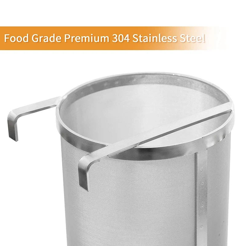 300 Micron Stainless Steel Hop Spider Beer Strainer Homebrew Hop Filter Cartridge With Hook For Beer & Tea Kettle Brew Filter