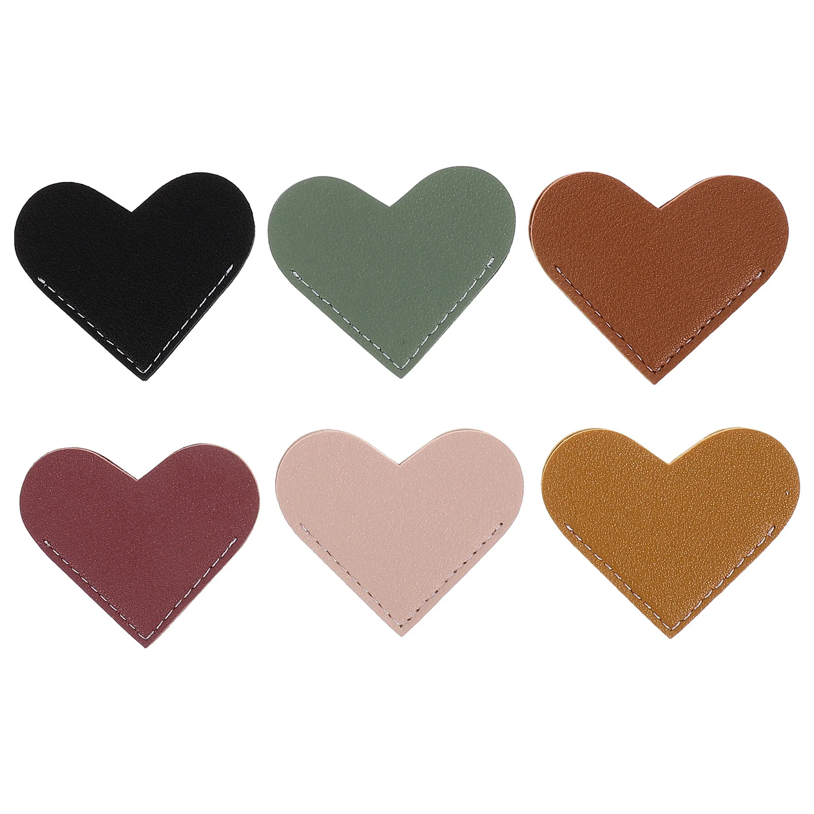 6 Pcs Heart Bookmark Mini Portable Gifts Page Corner Protectors Heart-shaped Bookmarks Creative School Supplies Kid