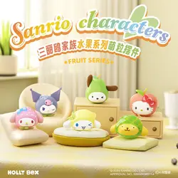 Genuine Sanrio Character Simulation Fruit Mini Blind Bag Hello Kitty Super Cute Ornament Cartoon Cute Trendy Figure Toy