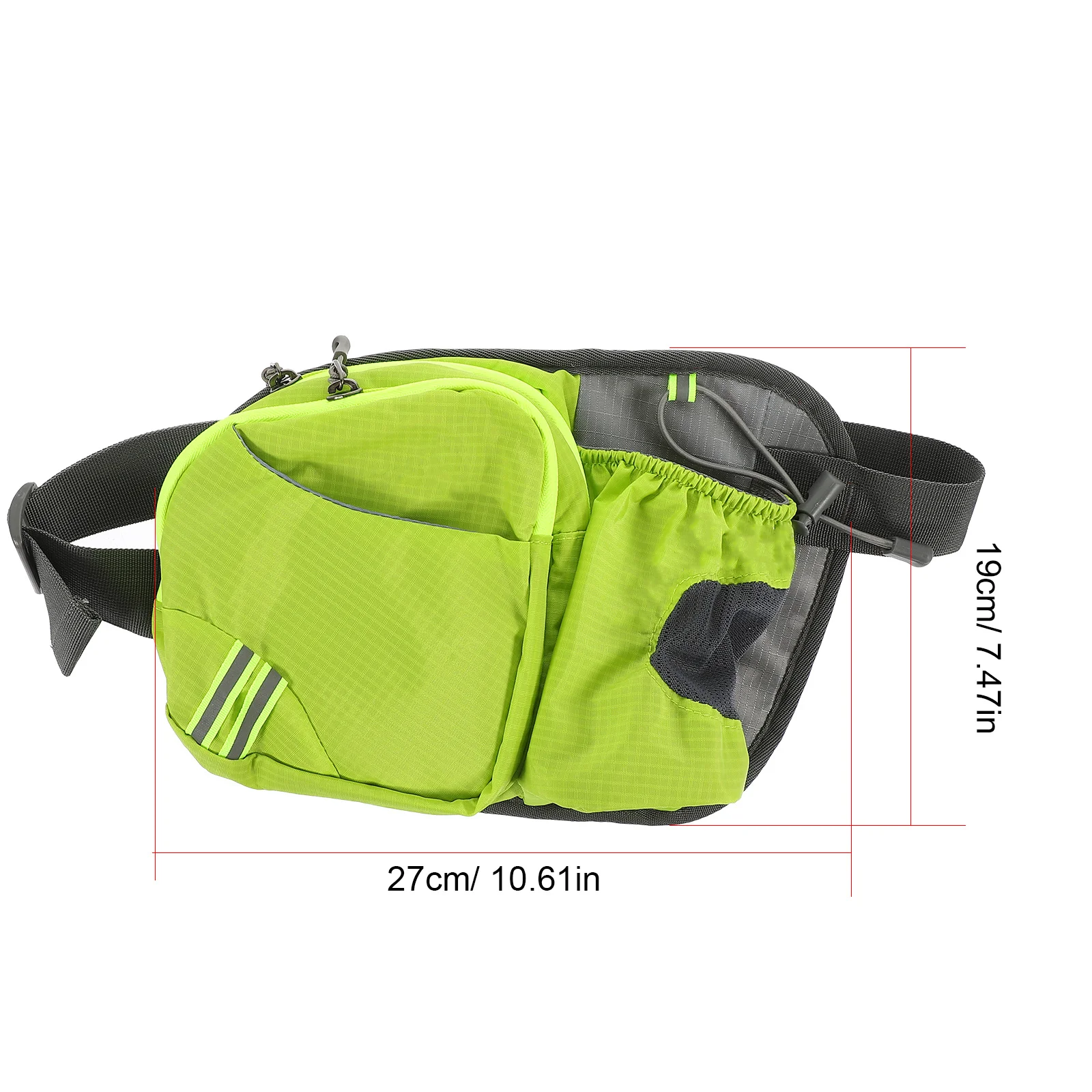 Green Running Belt Bag Pouch with Kettle Holder Lightweight Portable for Men Women Hiking Climbing Travel Sports