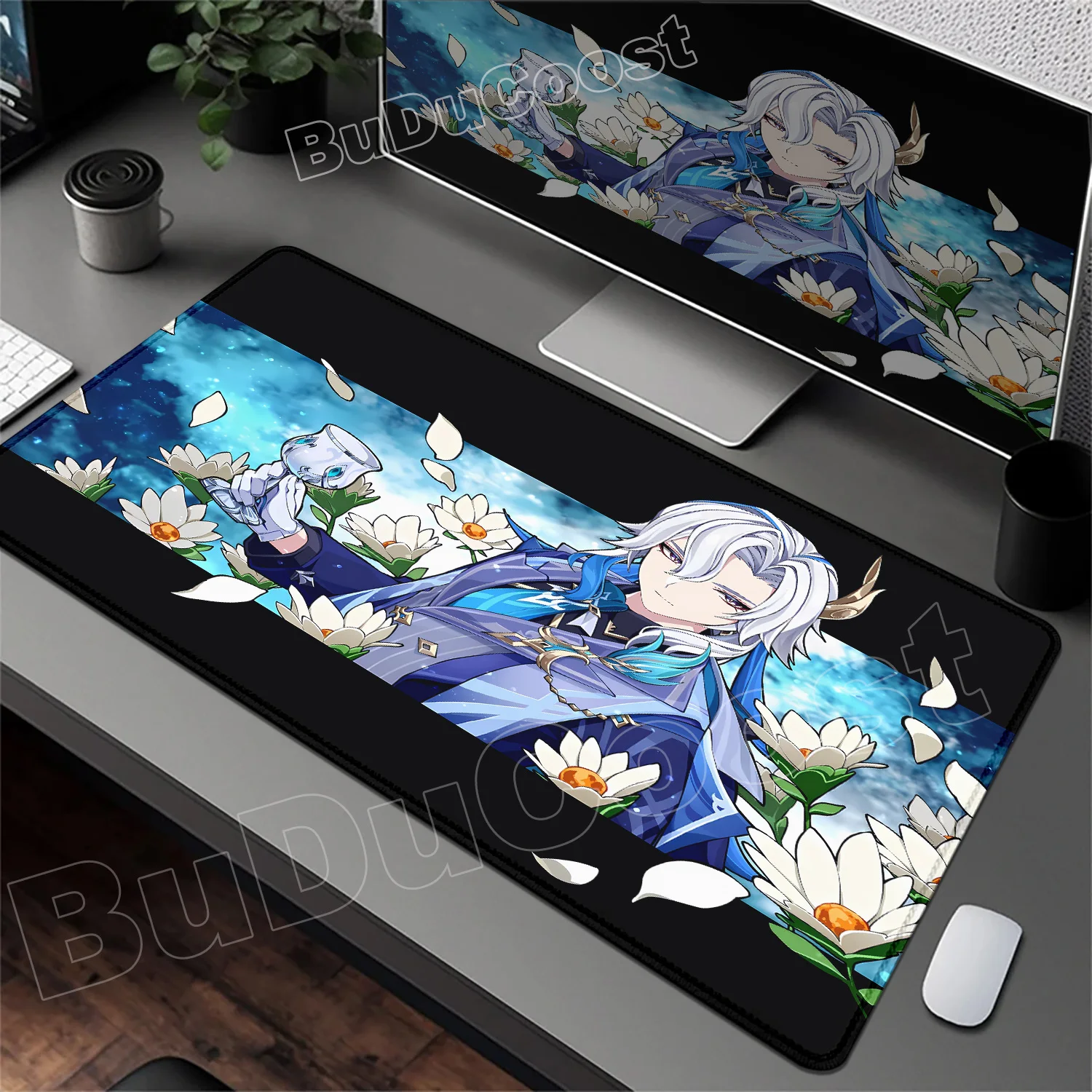 

New Cool Genshin Impact Neuvillette Mouse Pad Anime Non-slip Gaming Mousepad Gamer E-Sports Mouse Mat PC Mechanical Keyboard Mat