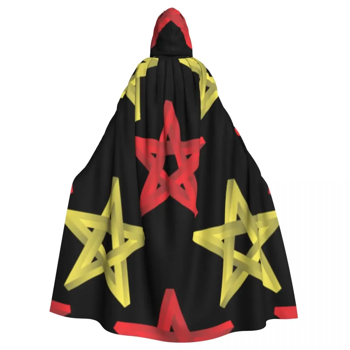 Pentagram Five Pointed Star Cloak Hooded Cosplay Costume Halloween Adult Long Party Cape